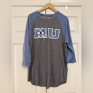 Disney Store Baseball Raglan T-Shirt Women Size XL Pixar Monsters University MU